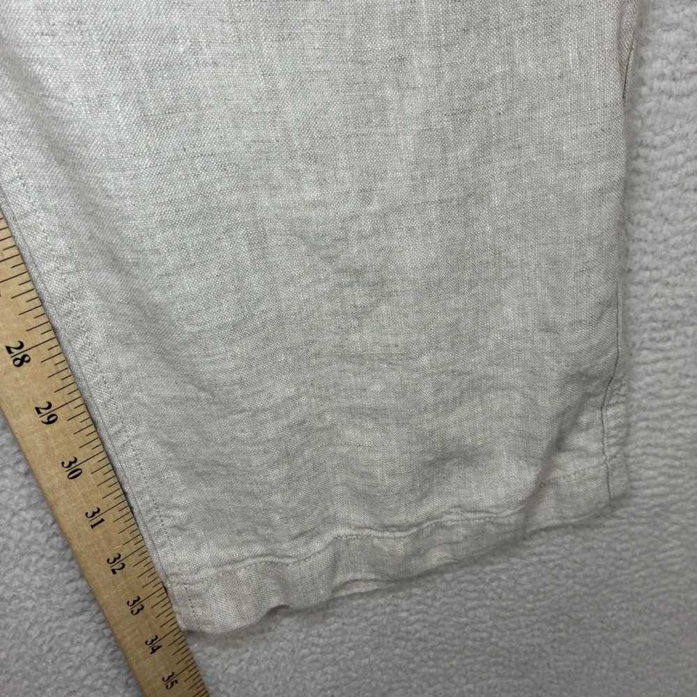 Caribbean Linen Pants Men 44x34 Beige Relaxed Drawstring Beach Coastal Summer